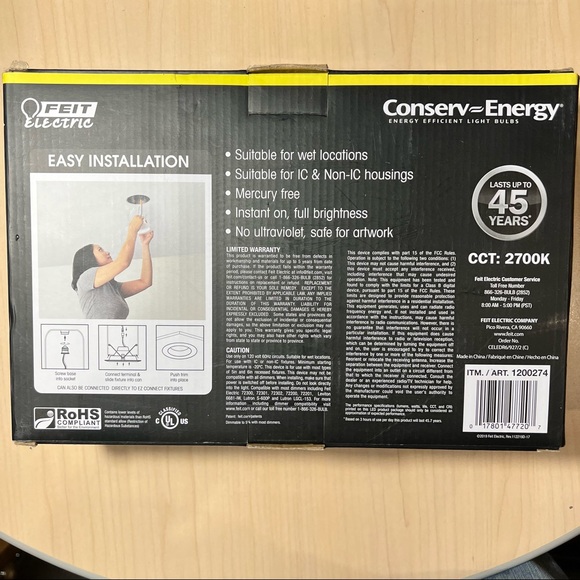 NWT FEIT LED Dimmable 2 Pack 5-6 inch Recessed Lights 2700K Soft White 9.4 Watts - Picture 2 of 9